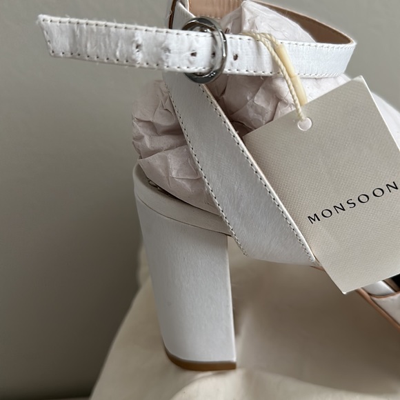 Monsoon - Pearl Bridal Block Heeled Sandals Ivory - Picture 7 of 10